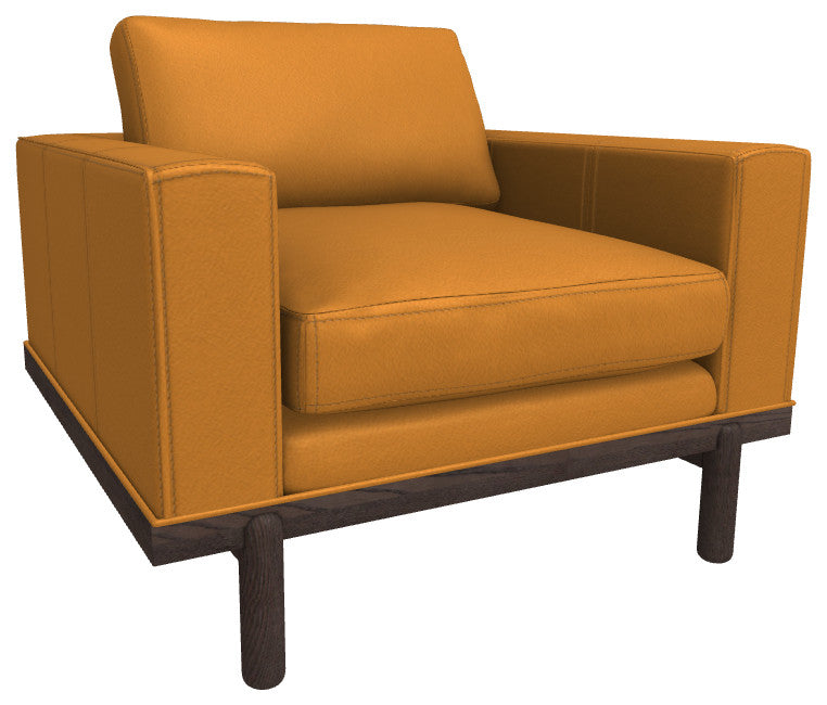 Cantor Leather Chair, Finish Shown: Ebony, Leather Shown: Saffron