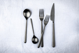 Linea Flatware Set, Ice Black Gold, 5 Pcs.