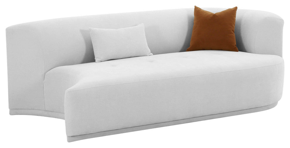 Fickle Grey Velvet Modular RAF Loveseat - Grey