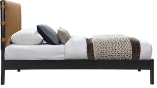 Abigail Upholstered Bed, Cognac, Twin, Vegan Leather