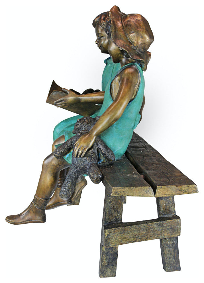 Read To Me Boy And Girl Bronze Statue