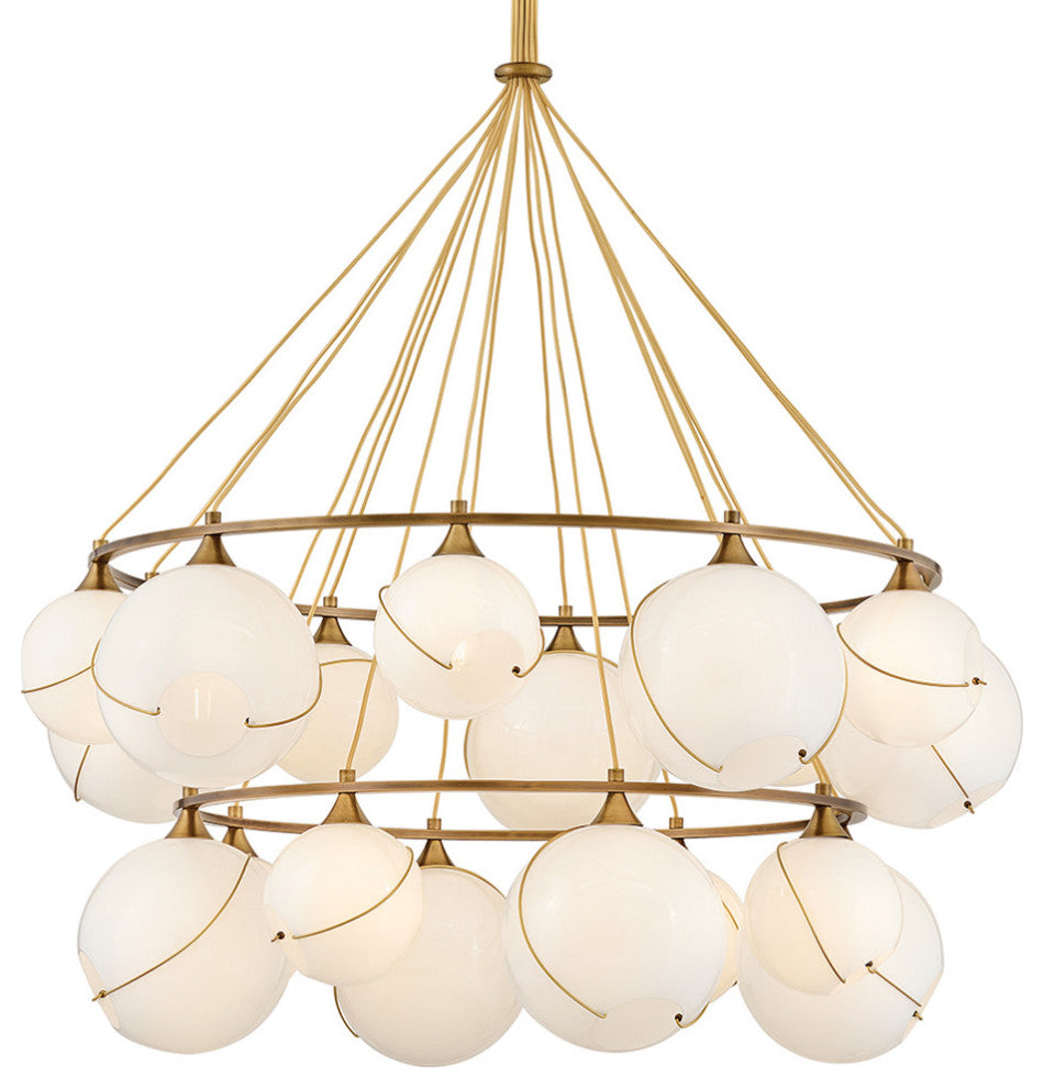 Hinkley Skye Extra Large Two Tier Chandelier, Heritage Brass