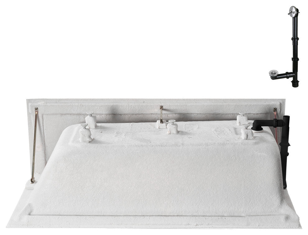 GA-306-14-CH 66"x32" Acrylic Alcove Bathtub, Polished Chrome Drain