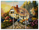"Fairy House Oil Painting" Metal Wall Art, 3 Panels, 36"x28"