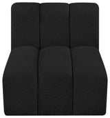 Arc Upholstered Modular Component, Black, 1-Piece: Straight Chair, Boucle Fabric