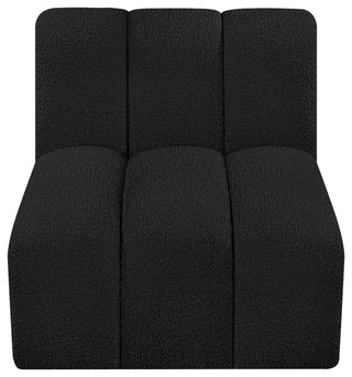 Arc Upholstered Modular Component, Black, 1-Piece: Straight Chair, Boucle Fabric