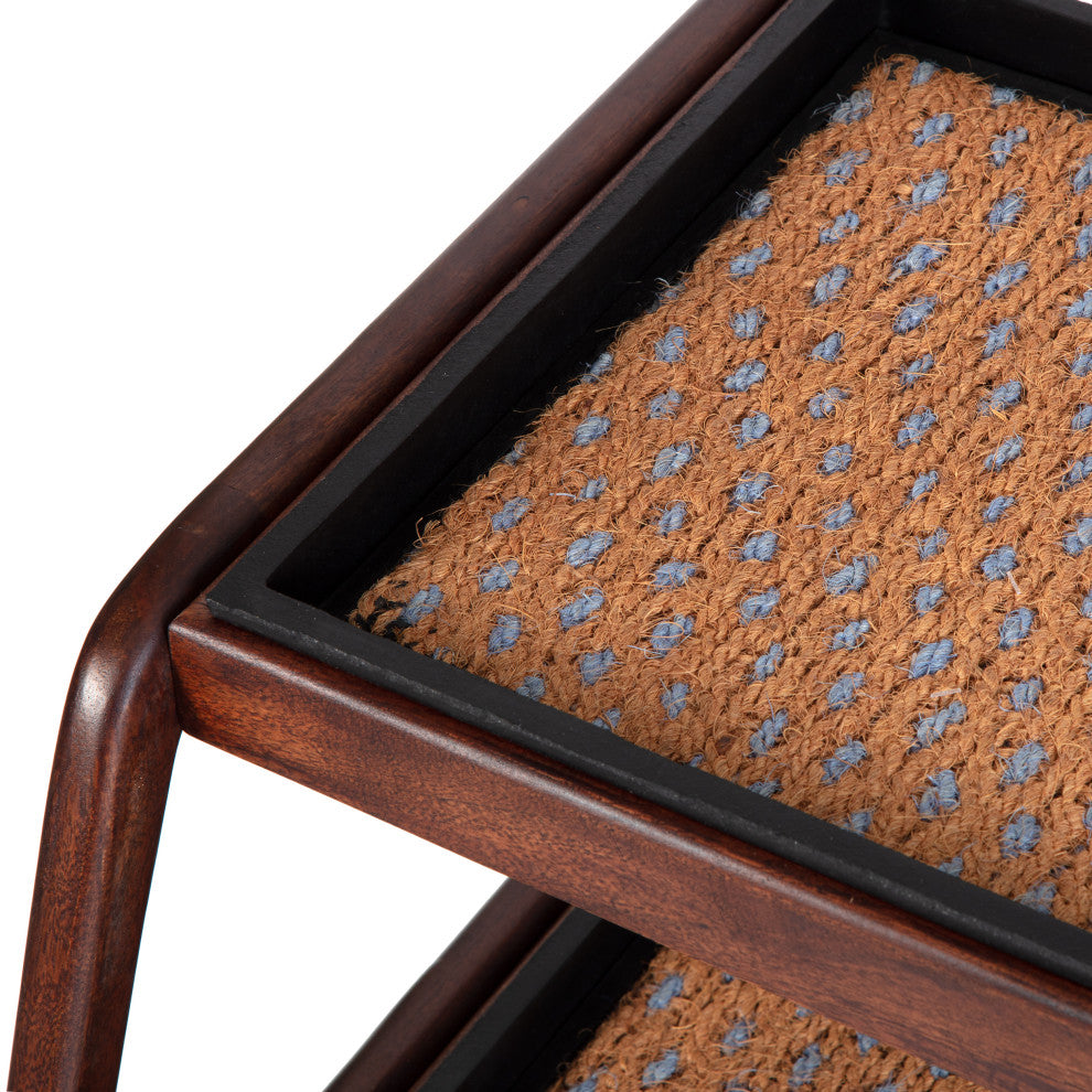 Double-Tier Brown Stand With 3-Pair Rubber Boot Trays My Blue Heaven