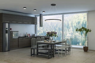 Access Lighting 52068LEDD/ACR Anello 24"W LED Ring Chandelier - Matte Black