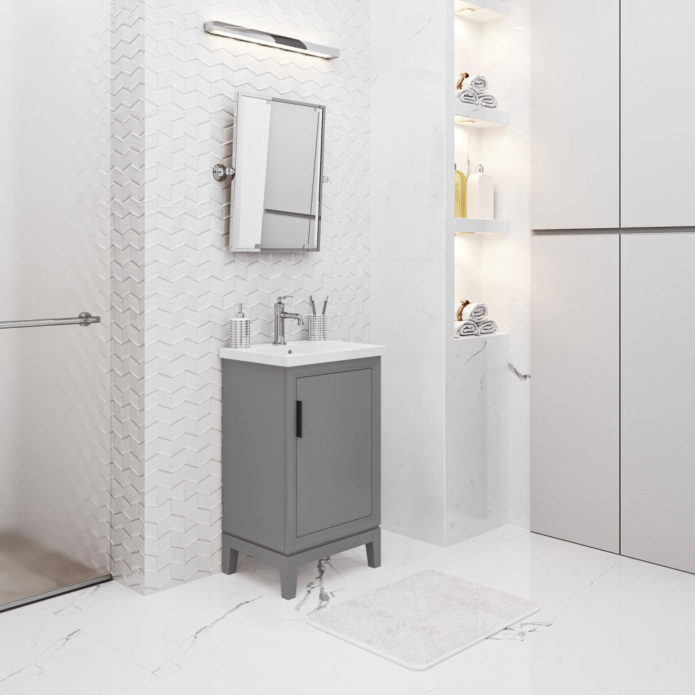 Elsa 20 In. Ceramic Sink Top Vanity in Cashmere Grey