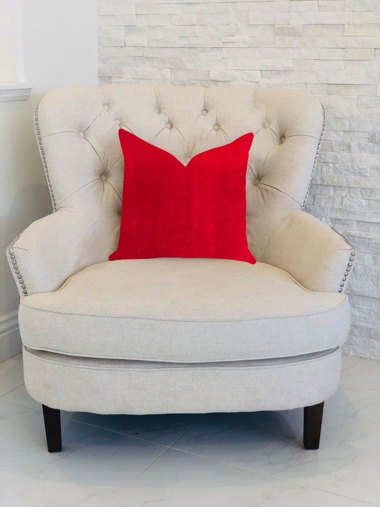 Amber Rose Luxury Throw Pillow in Red  , 22"x22"