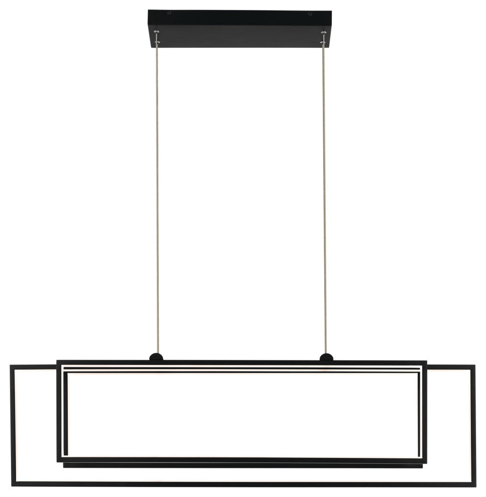 Jestin 46" LED Linear Chandelier, Matte Black