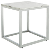 Safavieh Bethany Square End Table, White/Chrome