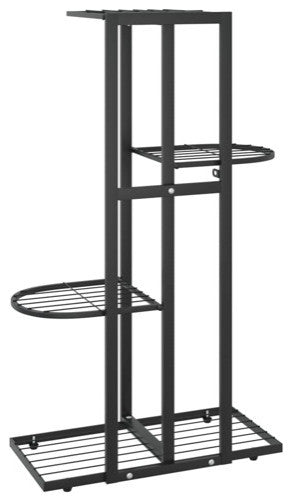 vidaXL Plant Stand Plant Rack Plant Shelves for Indoor and Outdoor Black Metal
