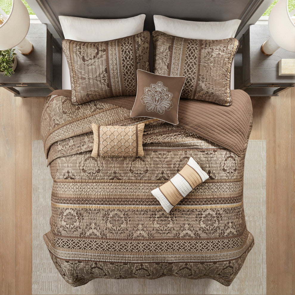 Madison Park Jacquard Coverlet 6-Piece Set, King