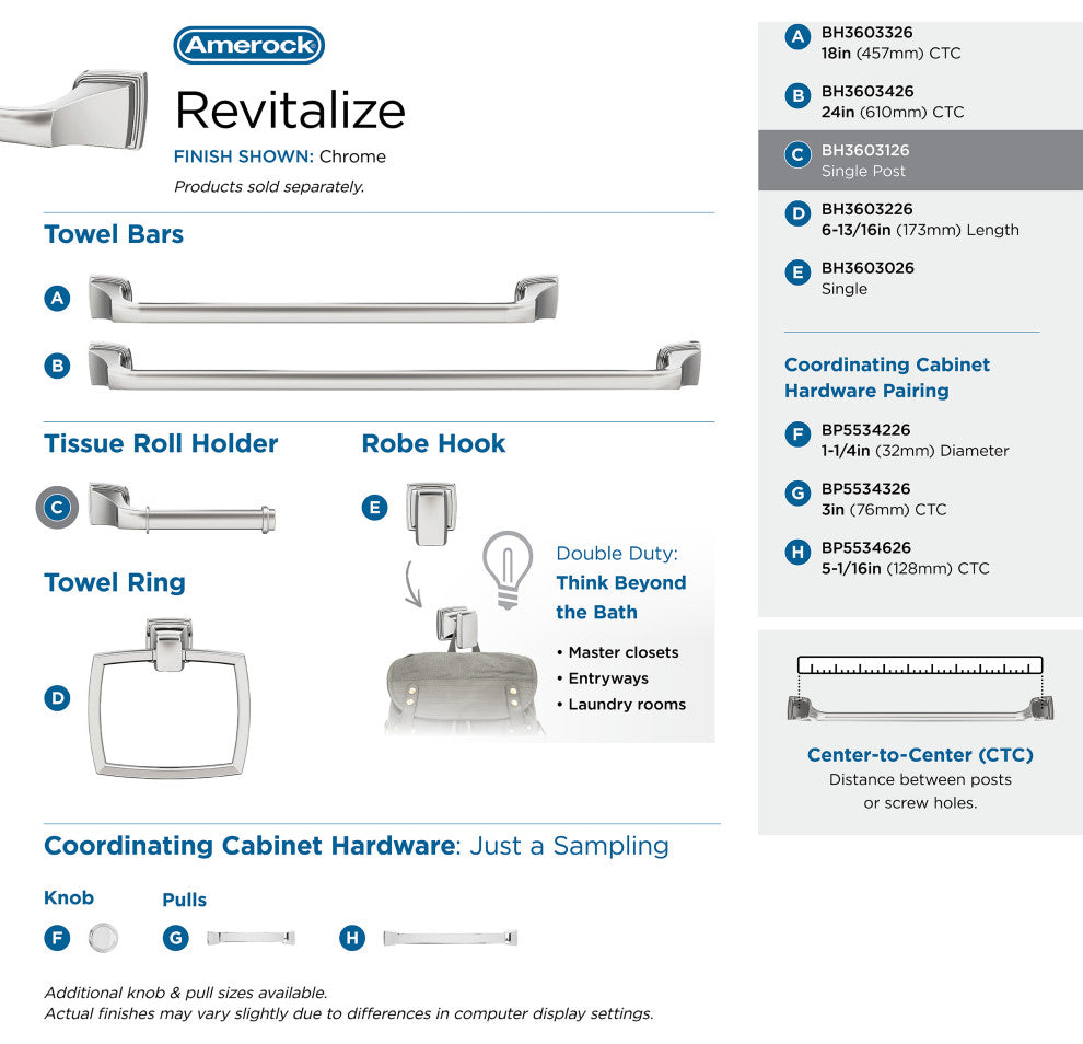 Revitalize Traditional Single Post Toilet Paper Holder, Chrome