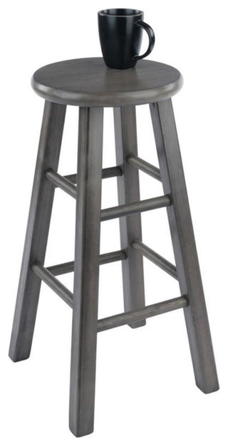Home Square 2 Piece Transitional Solid Wood Counter Stool Set in Rustic Gray