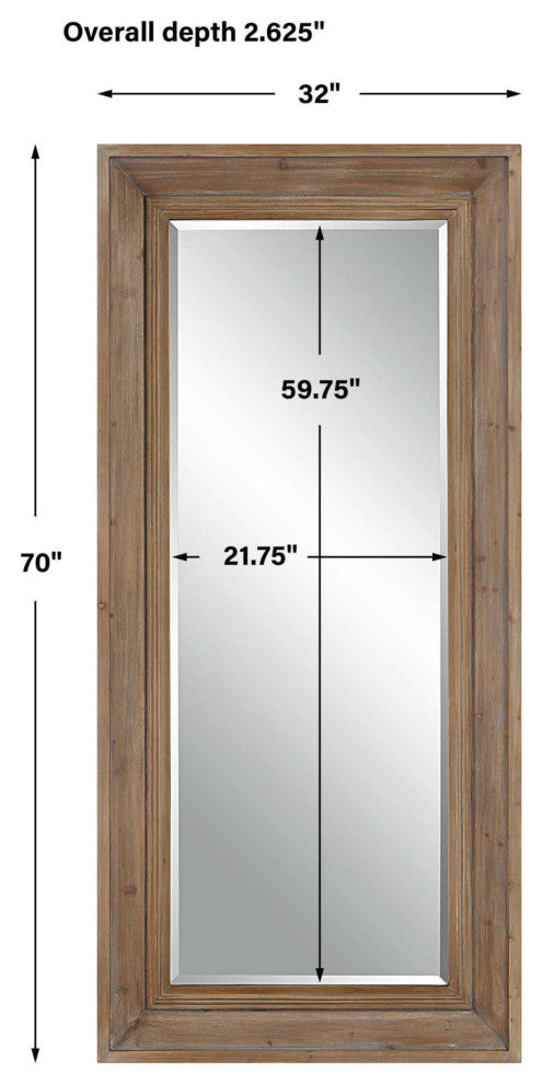 Uttermost 09913 Missoula 32" W x 70" H Rectangular Framed - Light Gray Wash