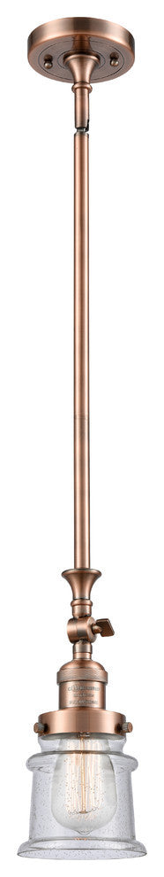 Small Canton 1-Light Mini Pendant, Antique Copper, Seedy