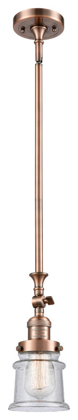 Small Canton 1-Light Mini Pendant, Antique Copper, Seedy