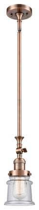 Small Canton 1-Light Mini Pendant, Antique Copper, Seedy