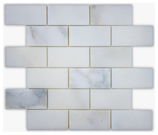 Calacatta Polished 2x4 Brick Marble Mosaic