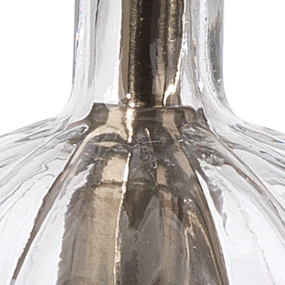 Sophia Carafe Pendant in Clear Glass with Brass Hardware