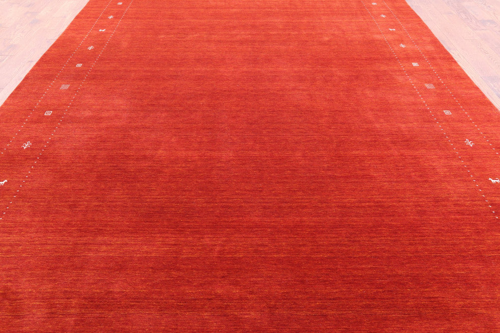 9' 11" X 13' 11" Persian Gabbeh Handmade Wool Rug Q11377