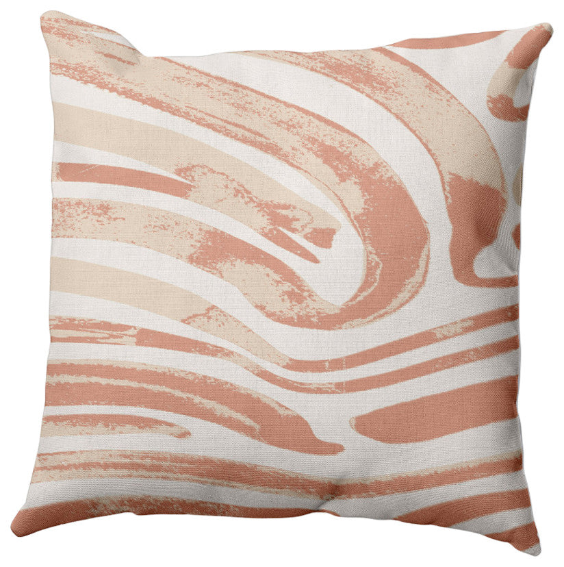 Dazzling Zebra Outdoor Pillow, Orange, 16"x16"