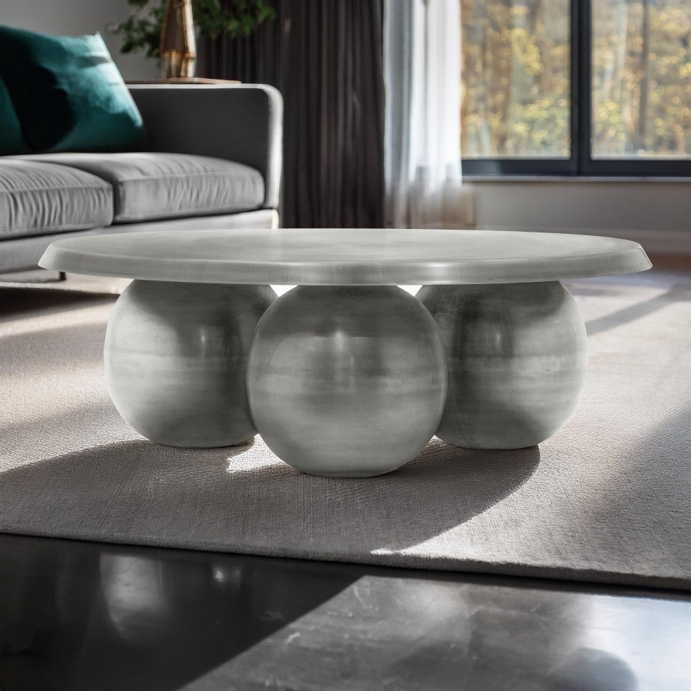 Globus Iron Metal Coffee Table, Silver