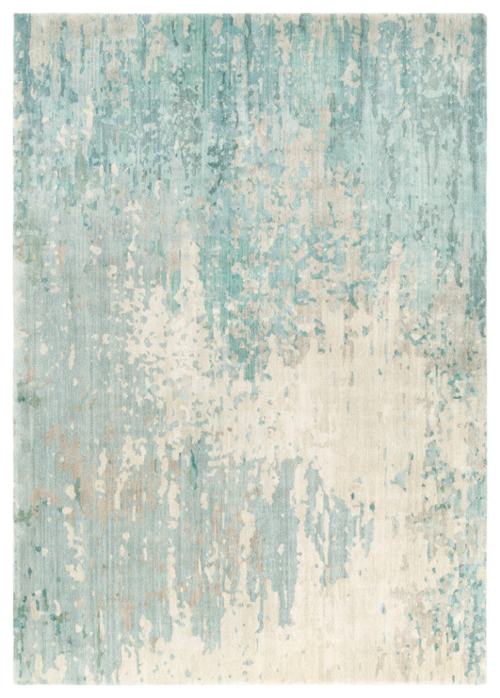 Surya Watercolor WAT-5004 Modern Area Rug, Teal, 8' x 11' Rectangle