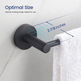 Circular 5-Piece Bathroom Hardware Set, Matte Black