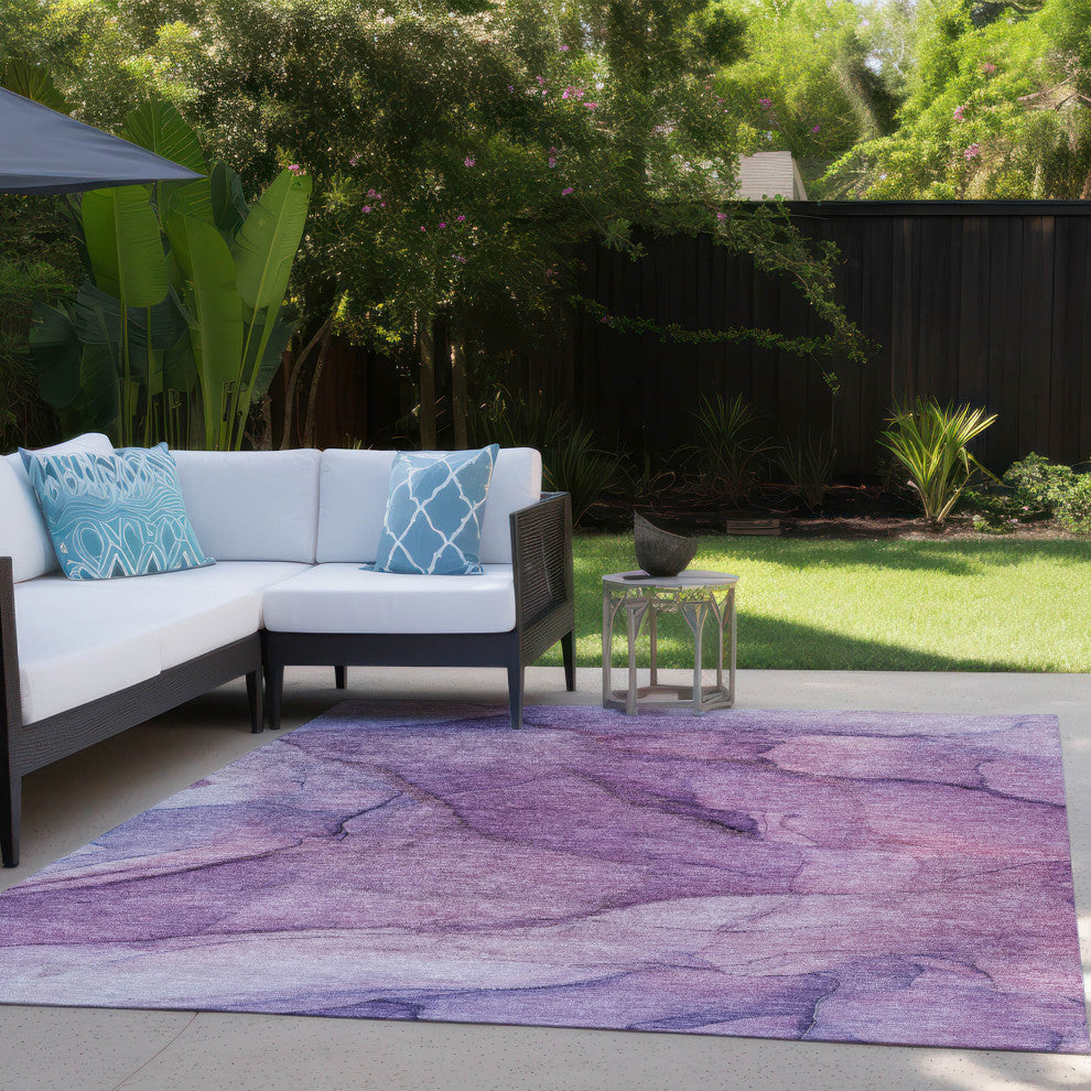 Machine Washable Indoor/Outdoor Chantille ACN607 Purple 2'6" x 3'10" Rug