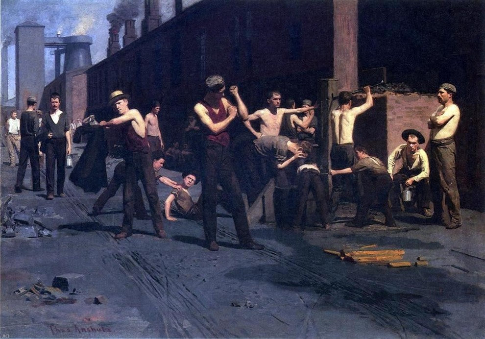 Thomas Pollock Anschutz The Ironworker's Noontime Gallery Wrapped Canvas Print