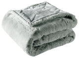 Heavy Faux Fur Throw, Silver, 50"x60"