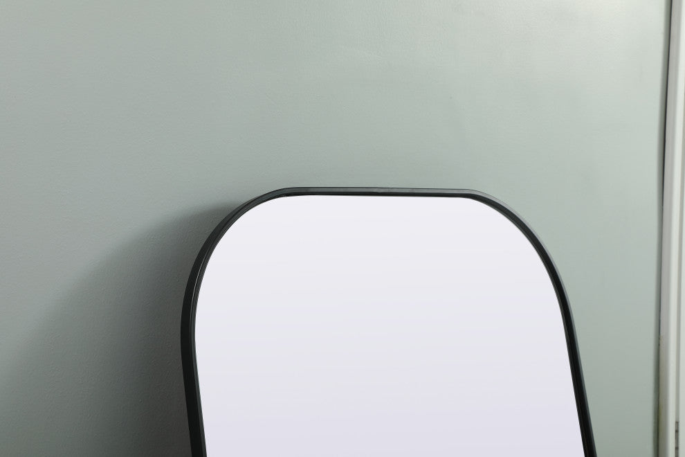 Metal Frame Arch Full Length Mirror 35X66 Inch, Black
