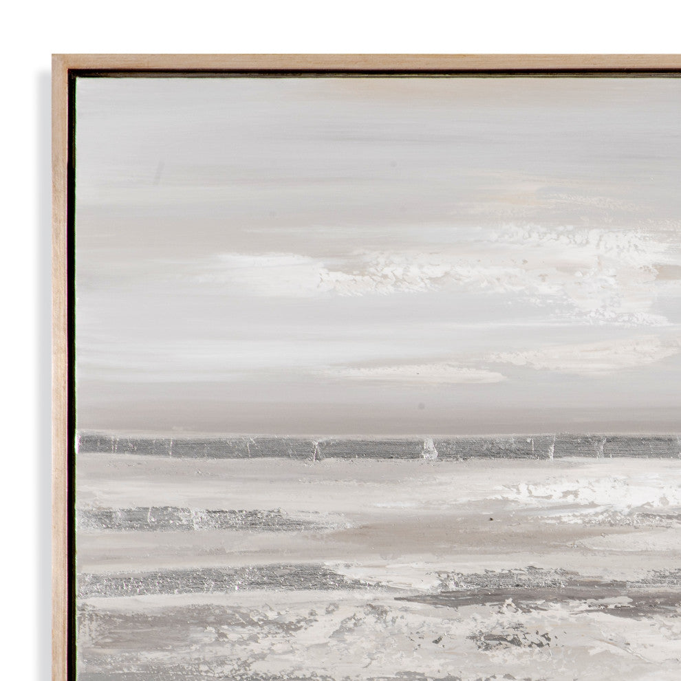 Silver Landscape Framed Canvas - Gray