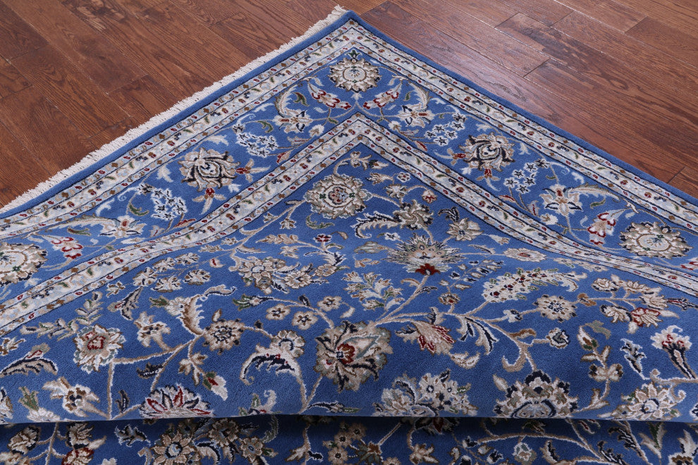 8' 0" X 10' 1" Hand Knotted Wool & Silk Persian Nain Rug - Q14887