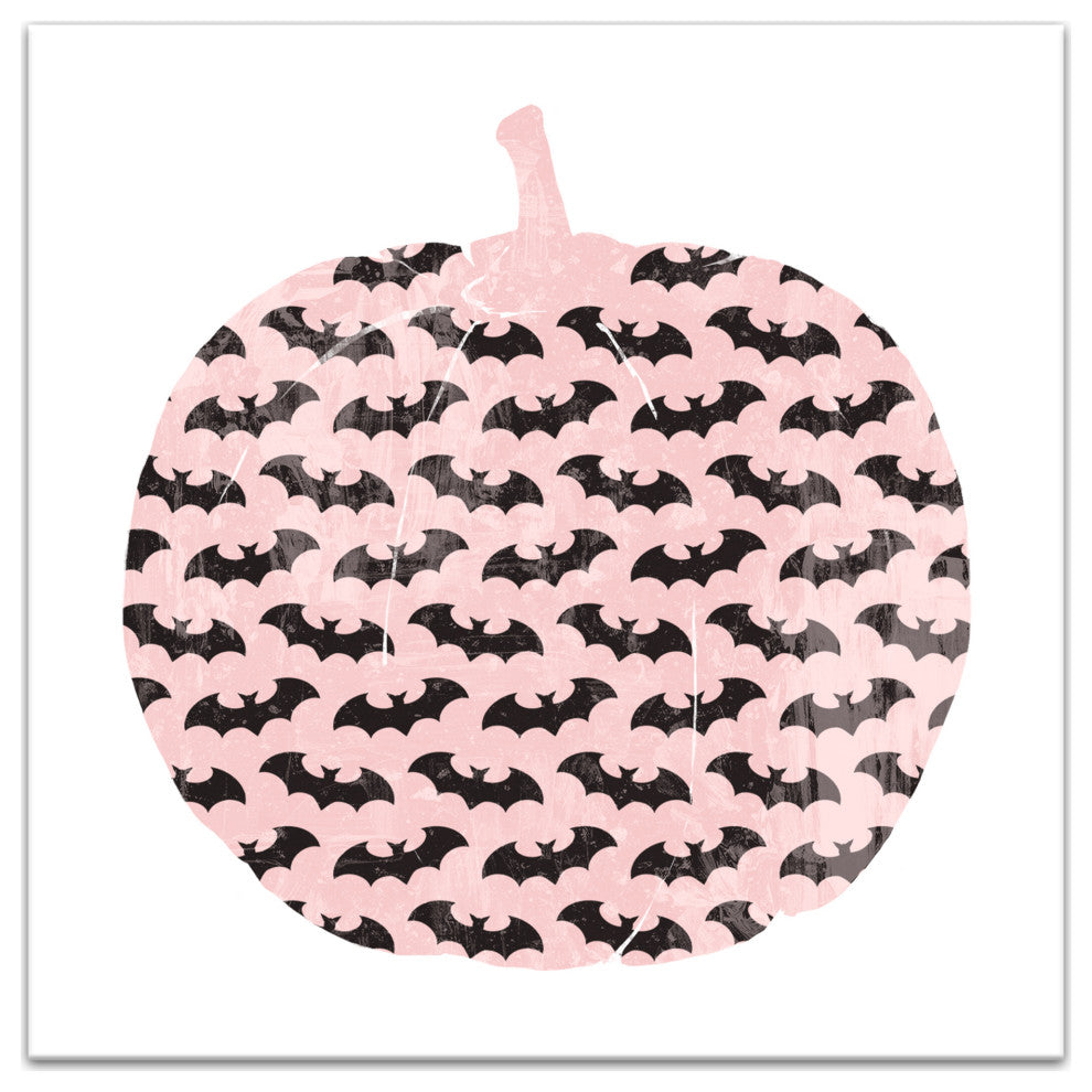 Bat Pumpkin 10x10 Canvas Wall Art