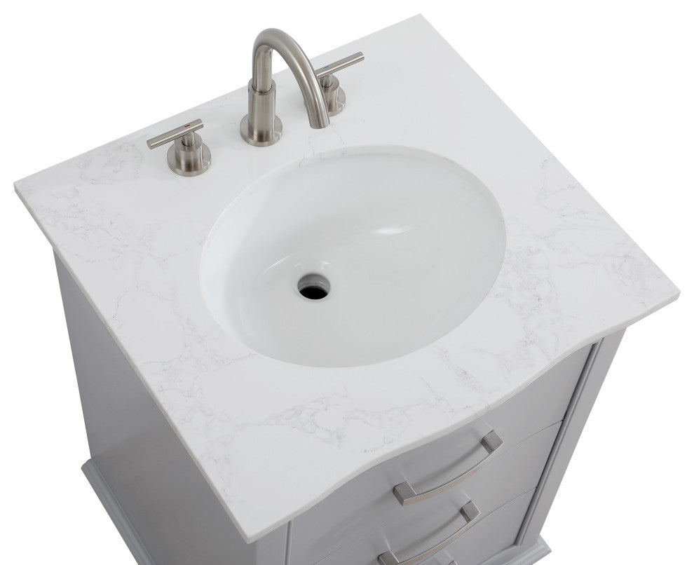 Home Living Knox 24" Single Bathroom Vanity, Grey
