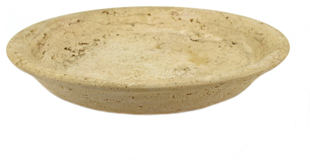 Travertine Marble Centerpiece Bowl, 12"x2.5"