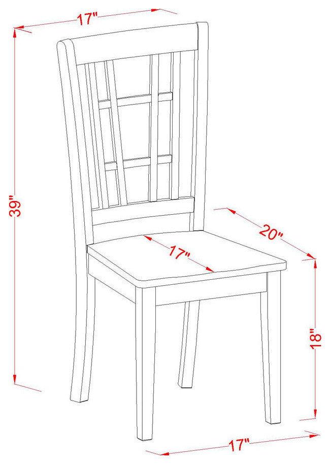 Nicoli Dining Chair With Wood Seat Buttermilk and Brown Finish Set of 2