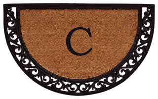 Ornate Scroll Monogram Doormat 18"x30", Letter C