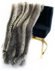 Plutus Gray Two Tone Feather Faux Fur Luxury Throw Blanket, 108"x90"