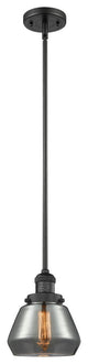 Fulton 1-Light LED Mini Pendant, Matte Black, Glass: Plated Smoked