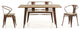 30" Steel and Wood Dining Table