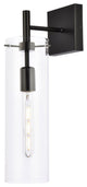 Seren 1-Light Wall Sconce, Black/Clear
