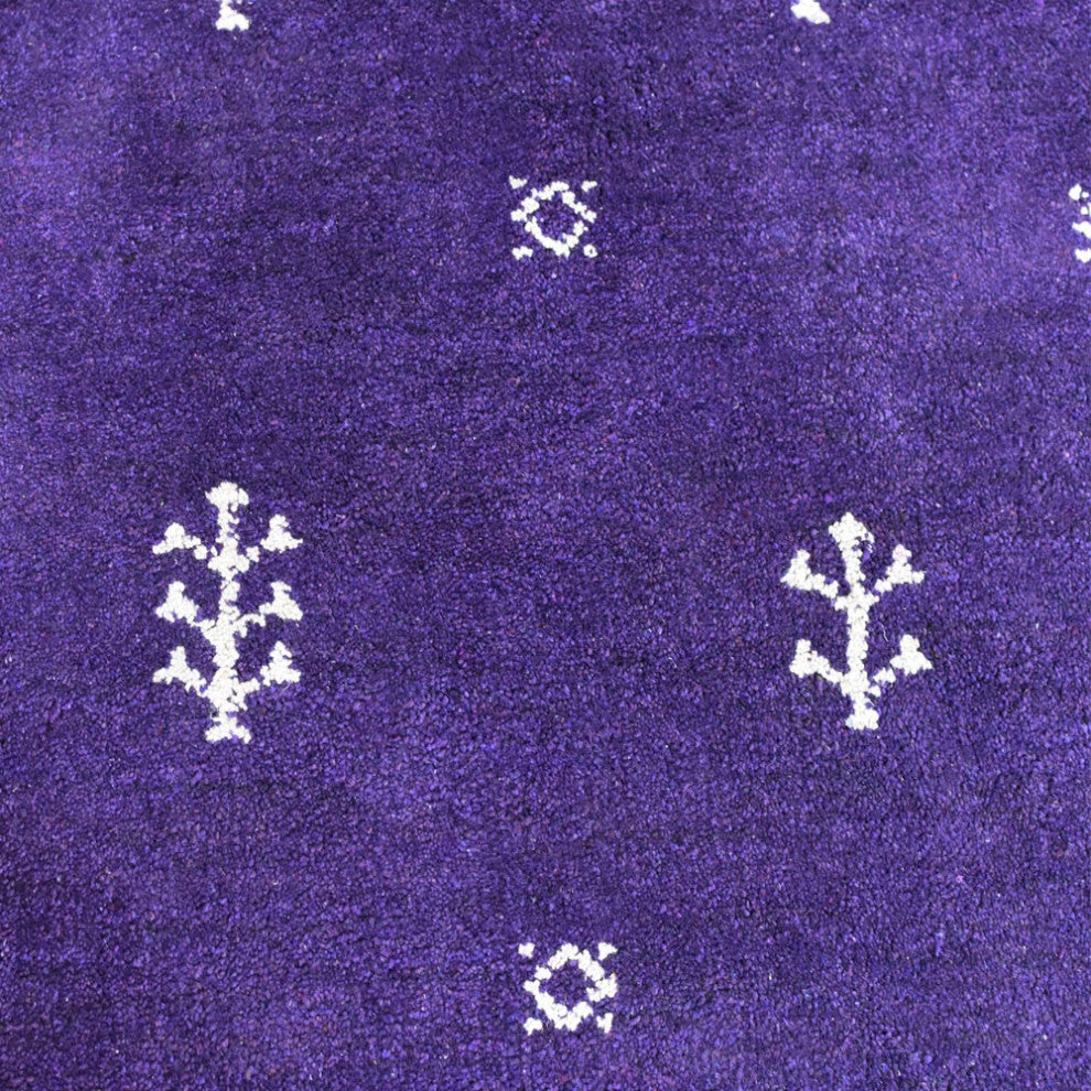 HAND KNOTTED LOOM SILK ECO-FRIENDLY AREA RUG -10'x10',Square,Purple,Contemporary