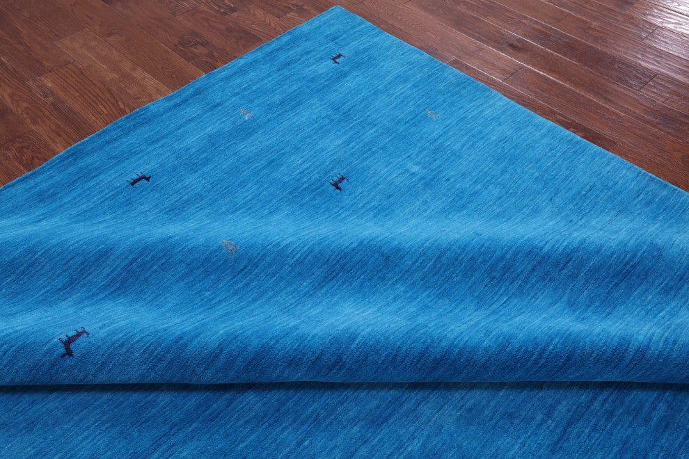 9' 0" X 12' 0" Persian Gabbeh Handmade Wool Rug - Q15205