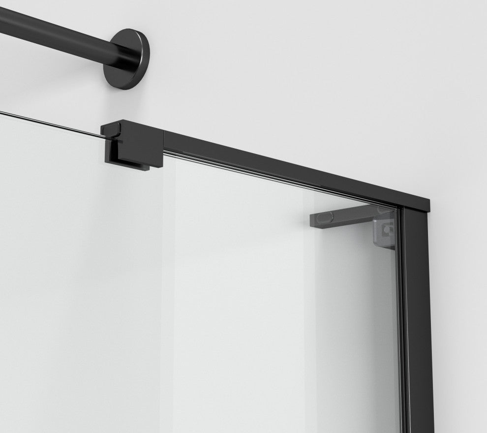 Home Living 60X60 Frameless Sliding Tub Door, Matte Black