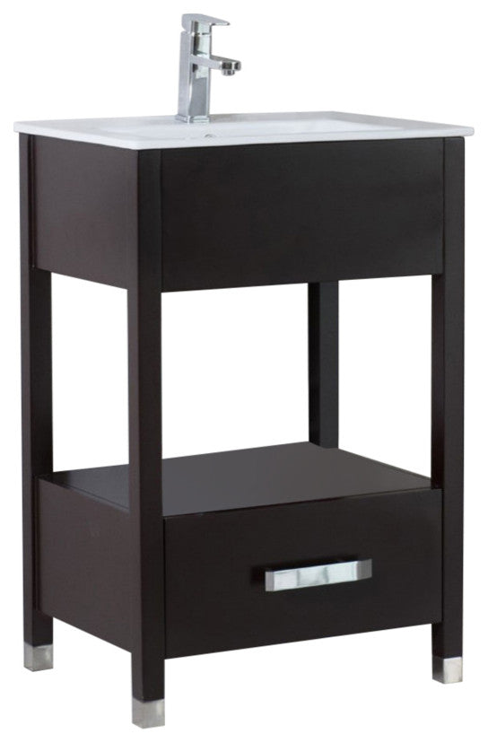 24" Single Sink Vanity-Manufactured Wood-Espresso